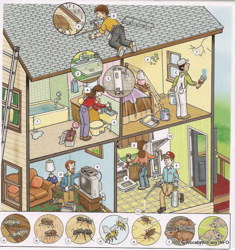 Household problems and repairs Online Dictionary for Kids